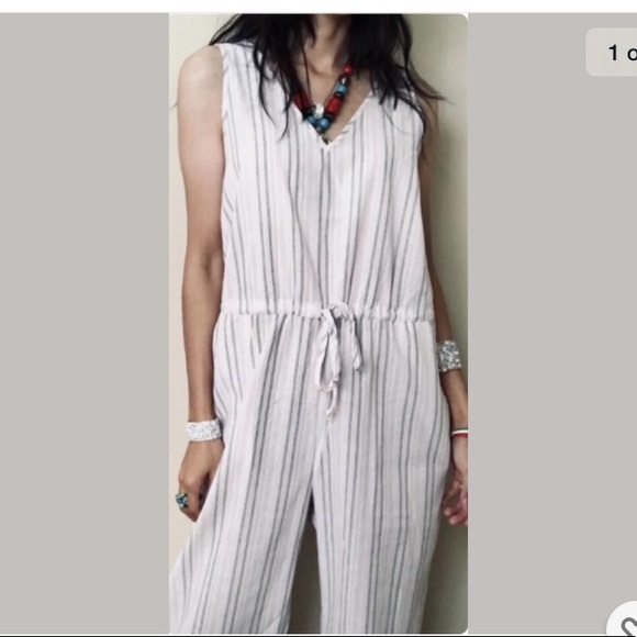 Anthropologie Pants - Anthropologie DREW Striped Tan Jumpsuit